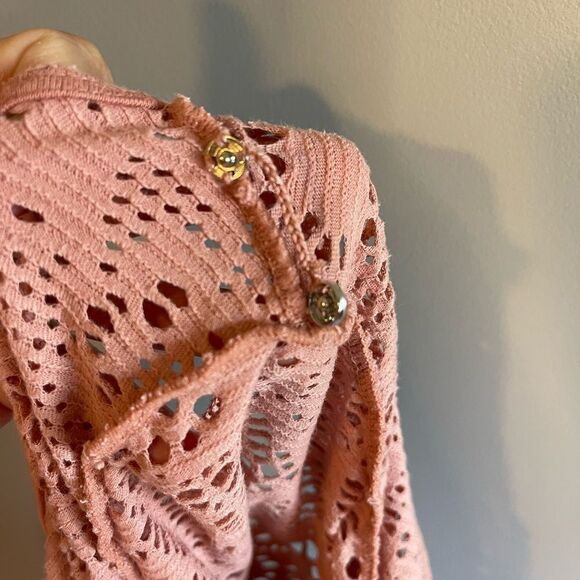 Free People Beach Spring Date Crochet Knit Dress in Pink Mauve | SZ XS - Picture 13 of 16